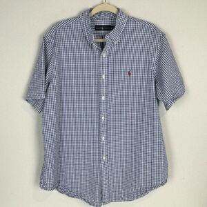 Ralph Lauren Blue Gingham Short Sleeve Shirt XL